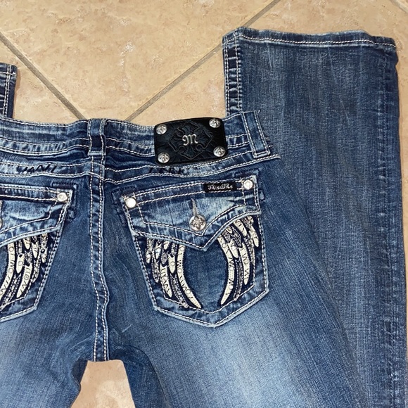 Miss Me Studded Angel Wings Flap Pocket Jeans Bootcut size 31 - Picture 3 of 8